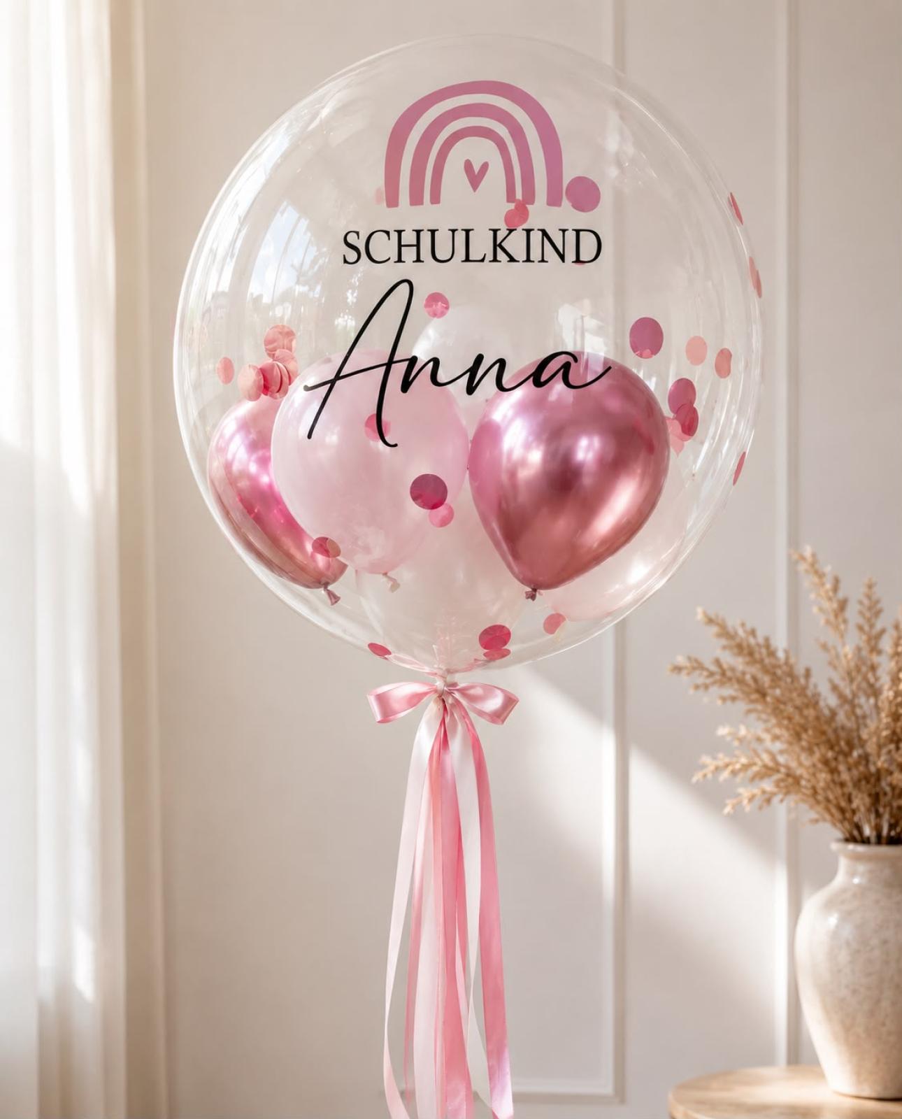 Personalisierter Bubble Ballon zur Einschulung - Schulstart